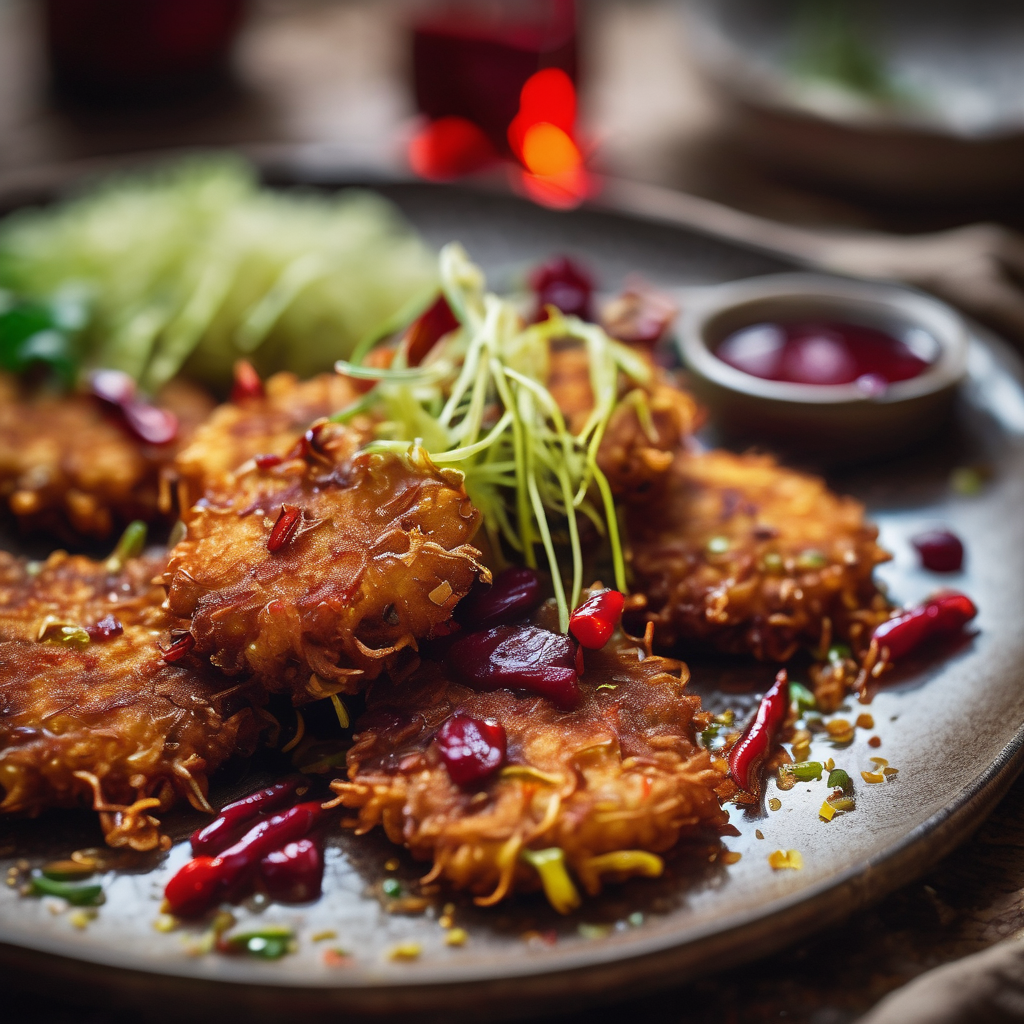Winter Garden Veggie Fritters with Cranberry Chilli Jam