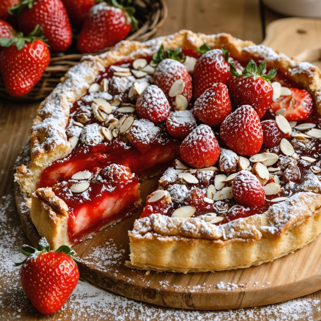 Classic Strawberry Almond Bakewell Tart