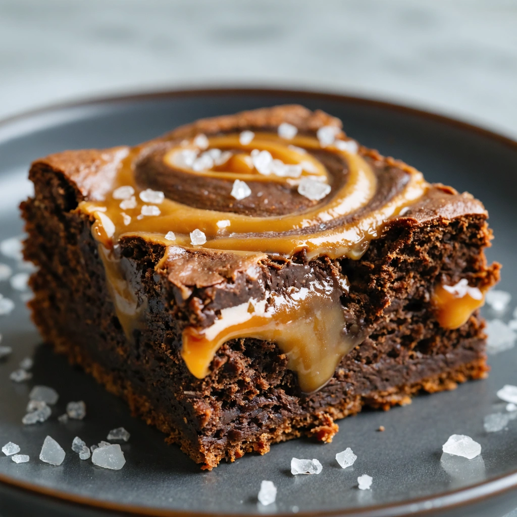 Decadent Salted Caramel Swirl Brownies