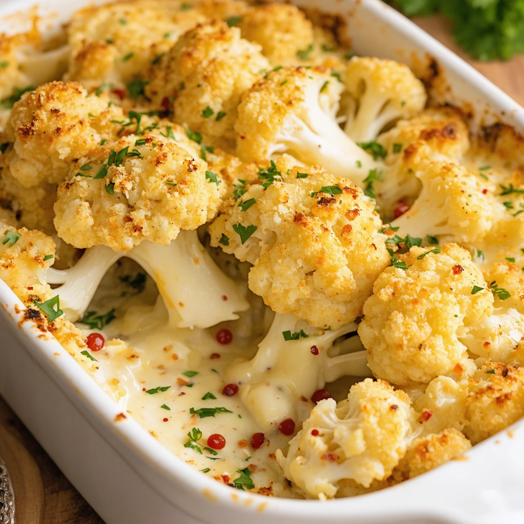 Festive Spiced Cauliflower Cheese Bake