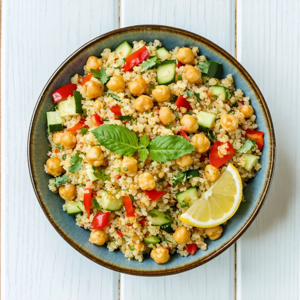 Mediterranean Quinoa & Chickpea Salad Bowl
