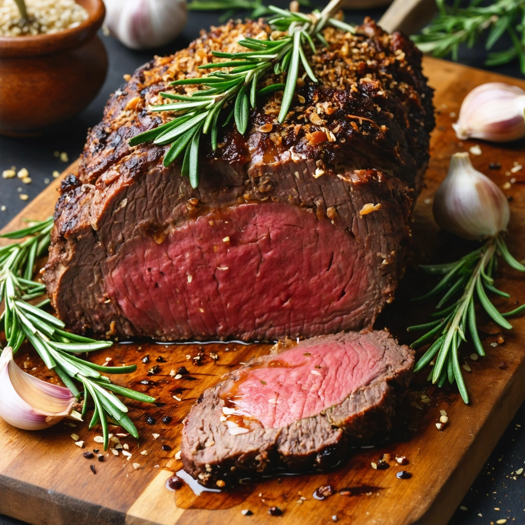 Rosemary Garlic Crusted Lean Beef Roast