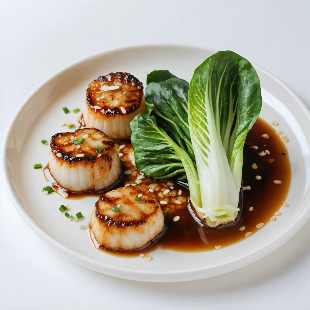 Seared Scallops with Ginger-Soy Glaze