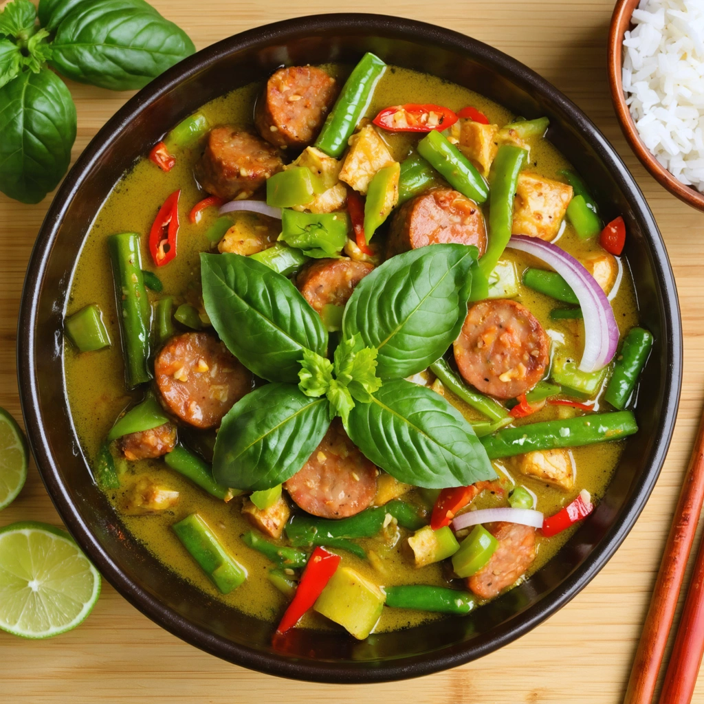 Thai Green Curry Sausage Stir-fry