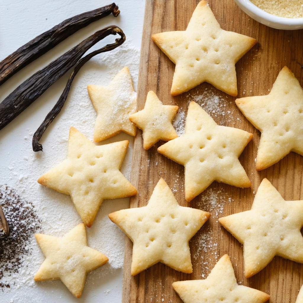 Vanilla Bean Cornstarch Shortbread Stars